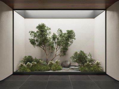 现代室内景观造景3D模型下载